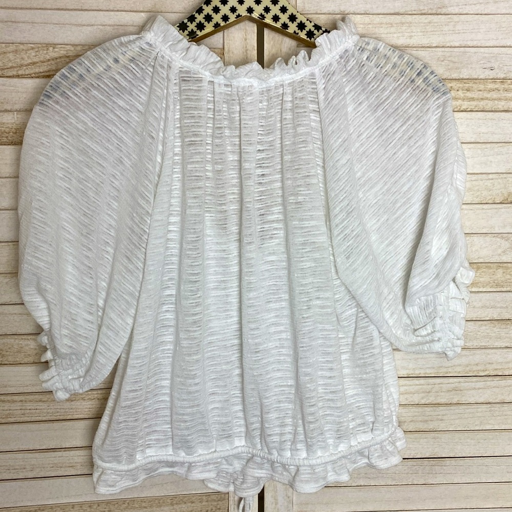 Free People Dorothy Puff-Sleeve Cropped Top. Size Large - Picture 8 of 12